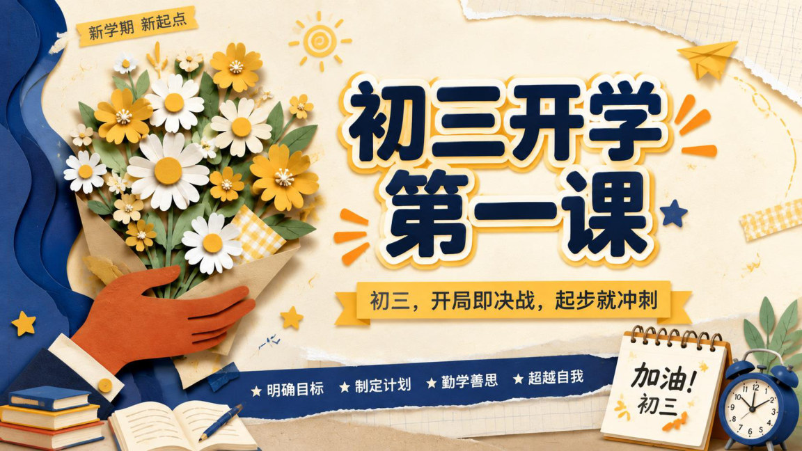 【0134】初三开学第一课-初三，开局即决战，起步就冲刺