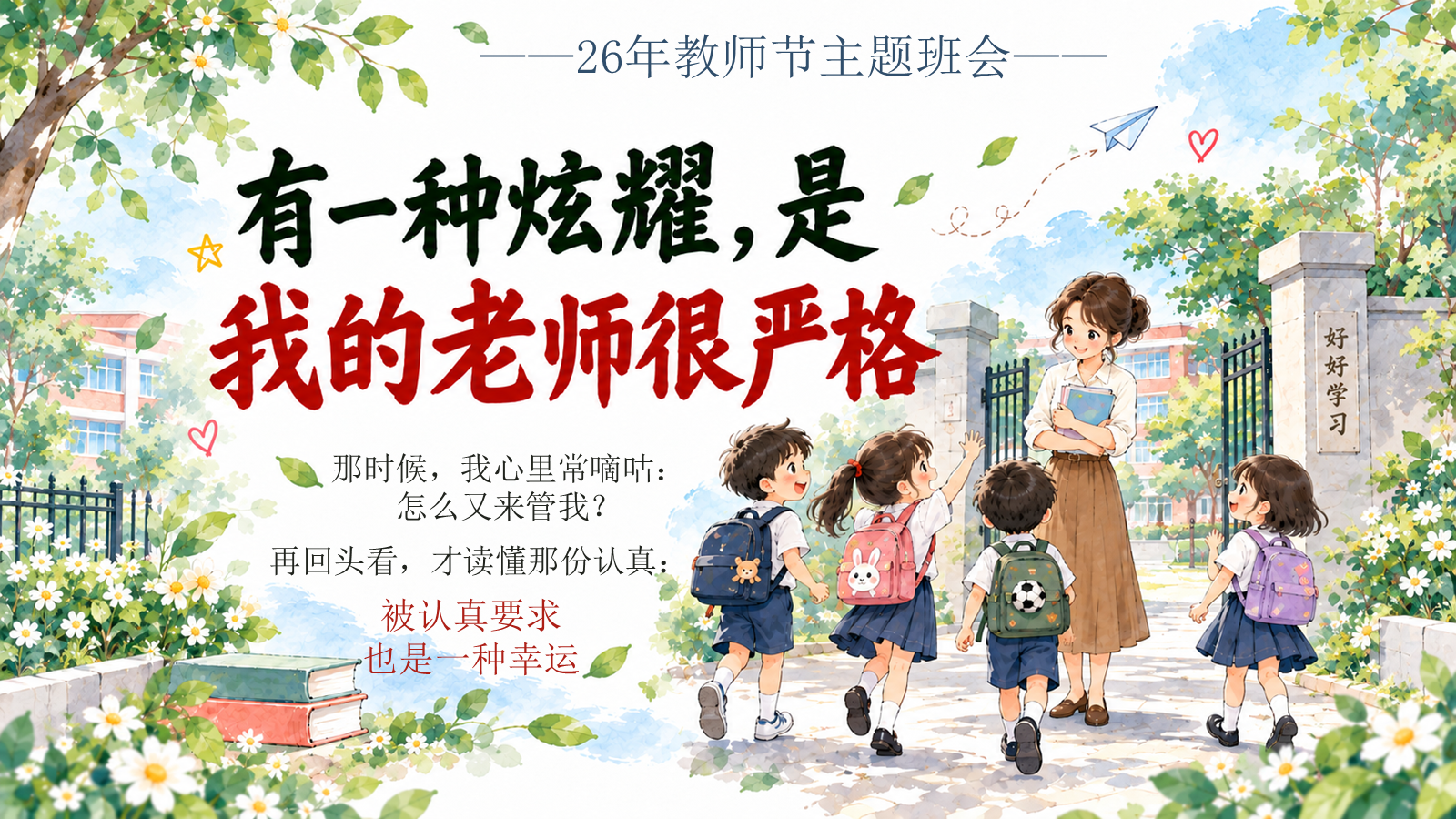 【0422】主题班会：《有一种炫耀是我的老师很严格》