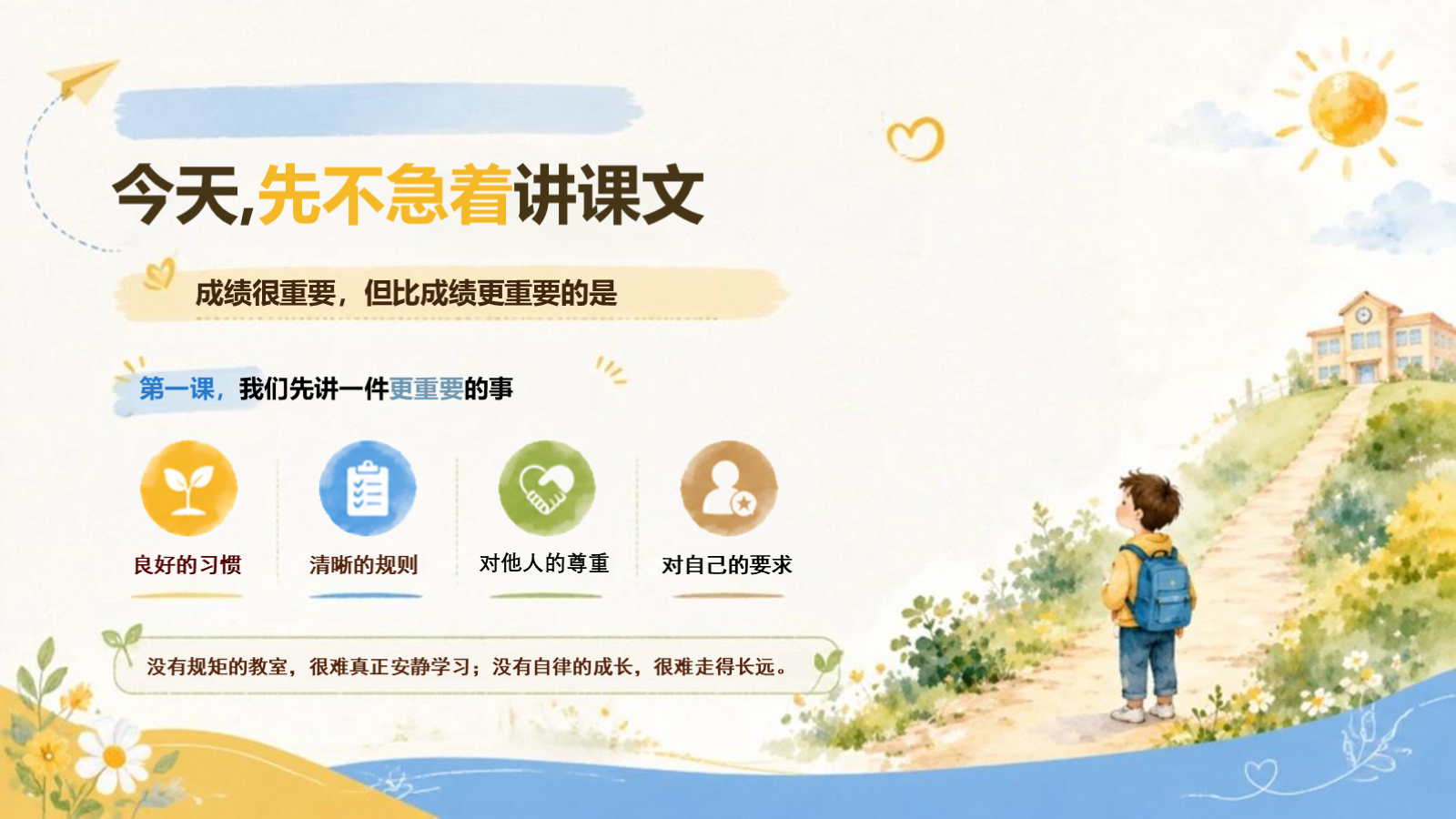 【0173】开学第一课：让净、静、敬、竞成为班级名片(1) 预览
