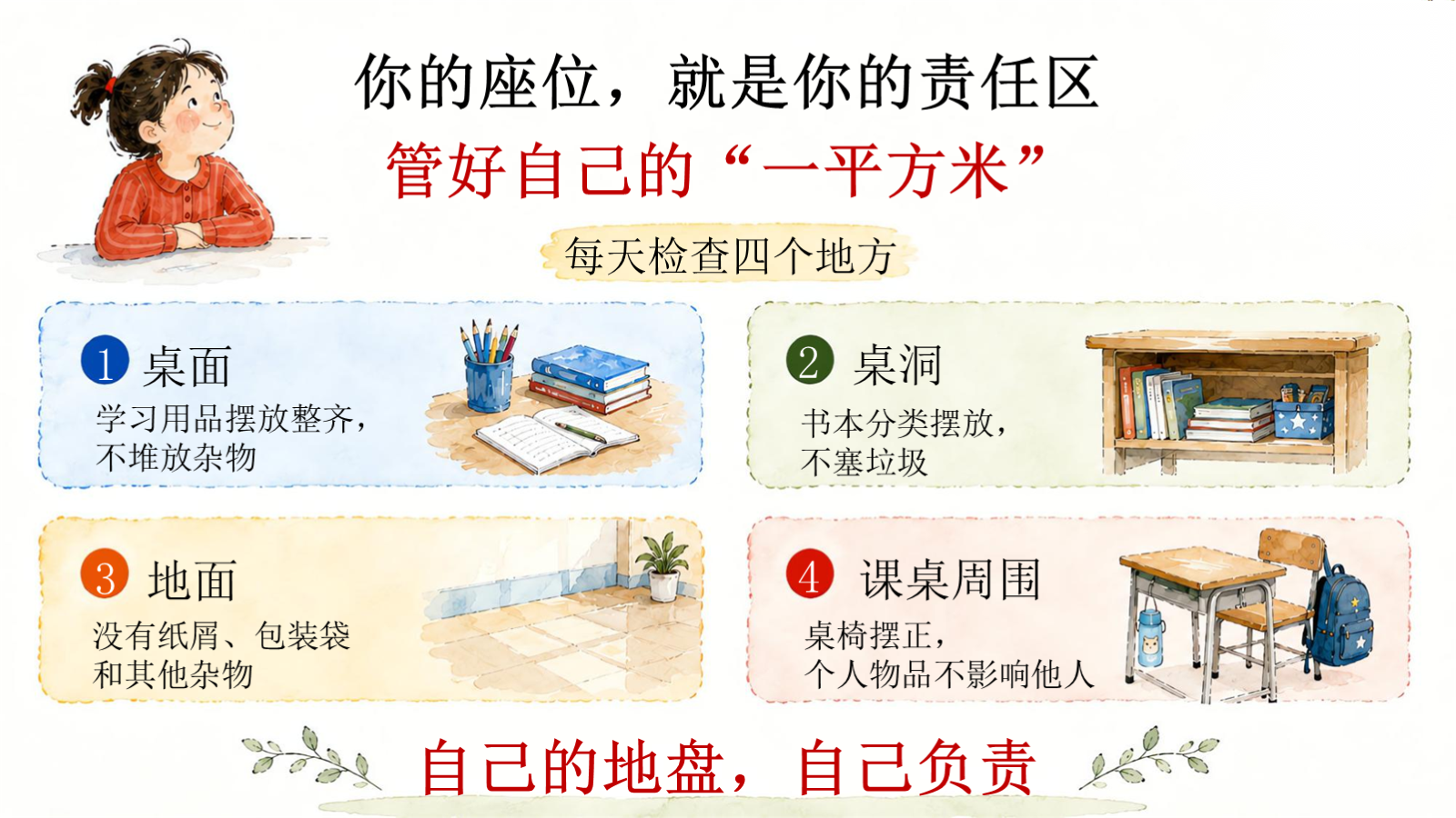 【0153】《让&ldquo;净&middot;静&middot;敬&middot;竞&rdquo;成为我们的班级名片》小学开学第一课PPT 预览