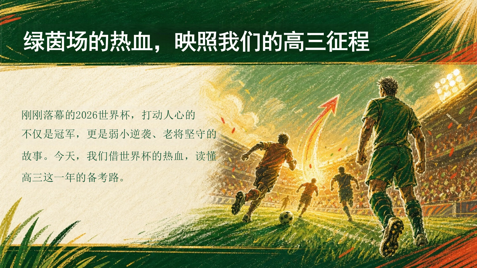 【0179】【高三】【秋季上】新高三开学第一课主题班会：以绿茵风骨，赴高考征途 预览