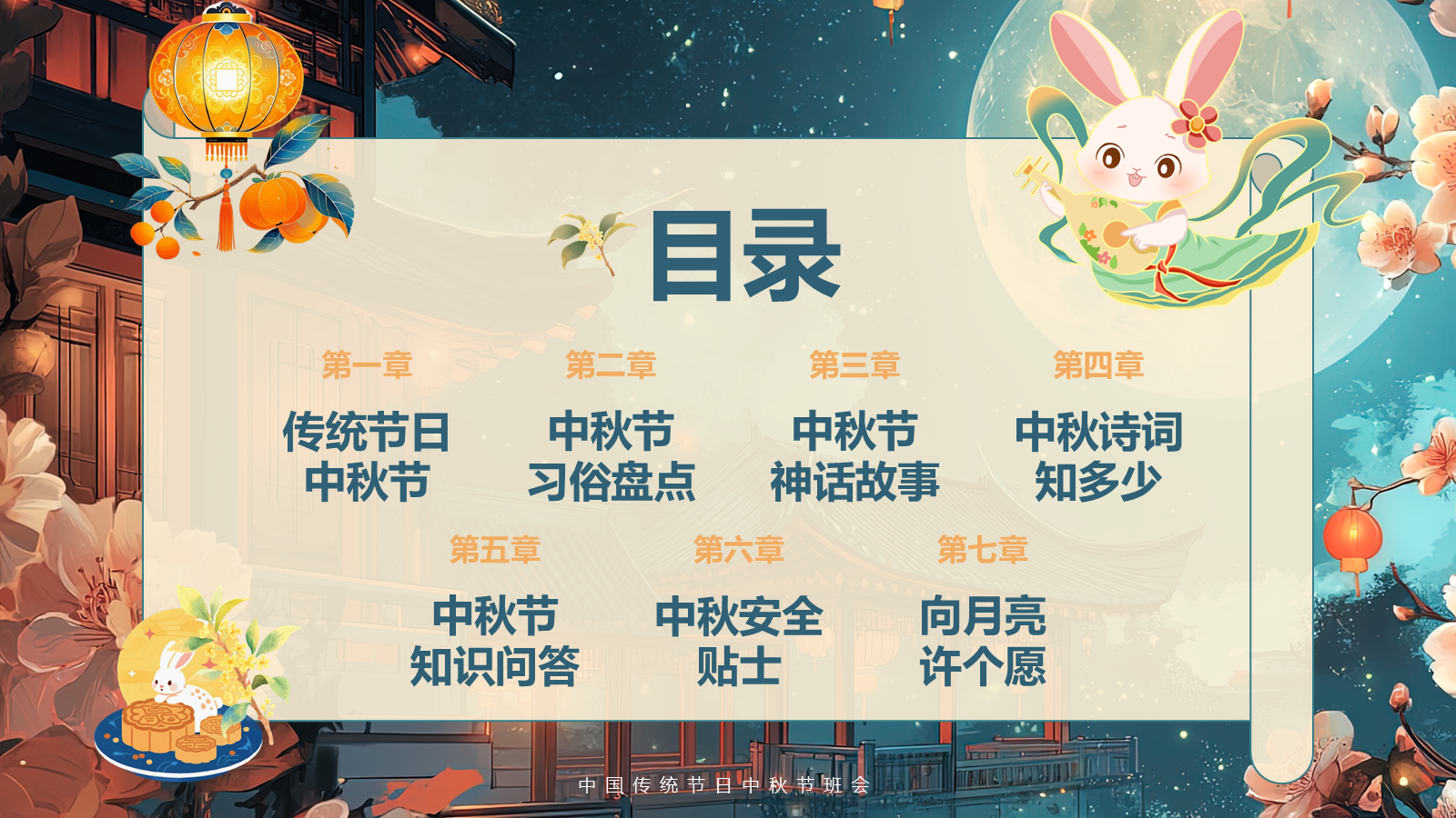 【0265】【通用】【秋季】中秋节主题班会&mdash;&mdash;中秋话传统，月圆人团圆_1 预览