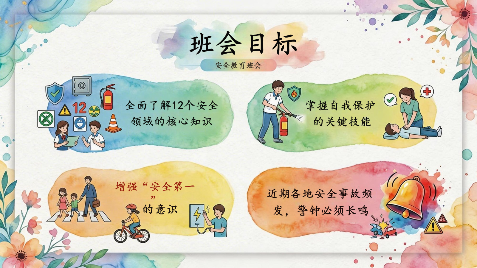 【0288】班主任必备学生安全教育主题班会（12大主题） 预览