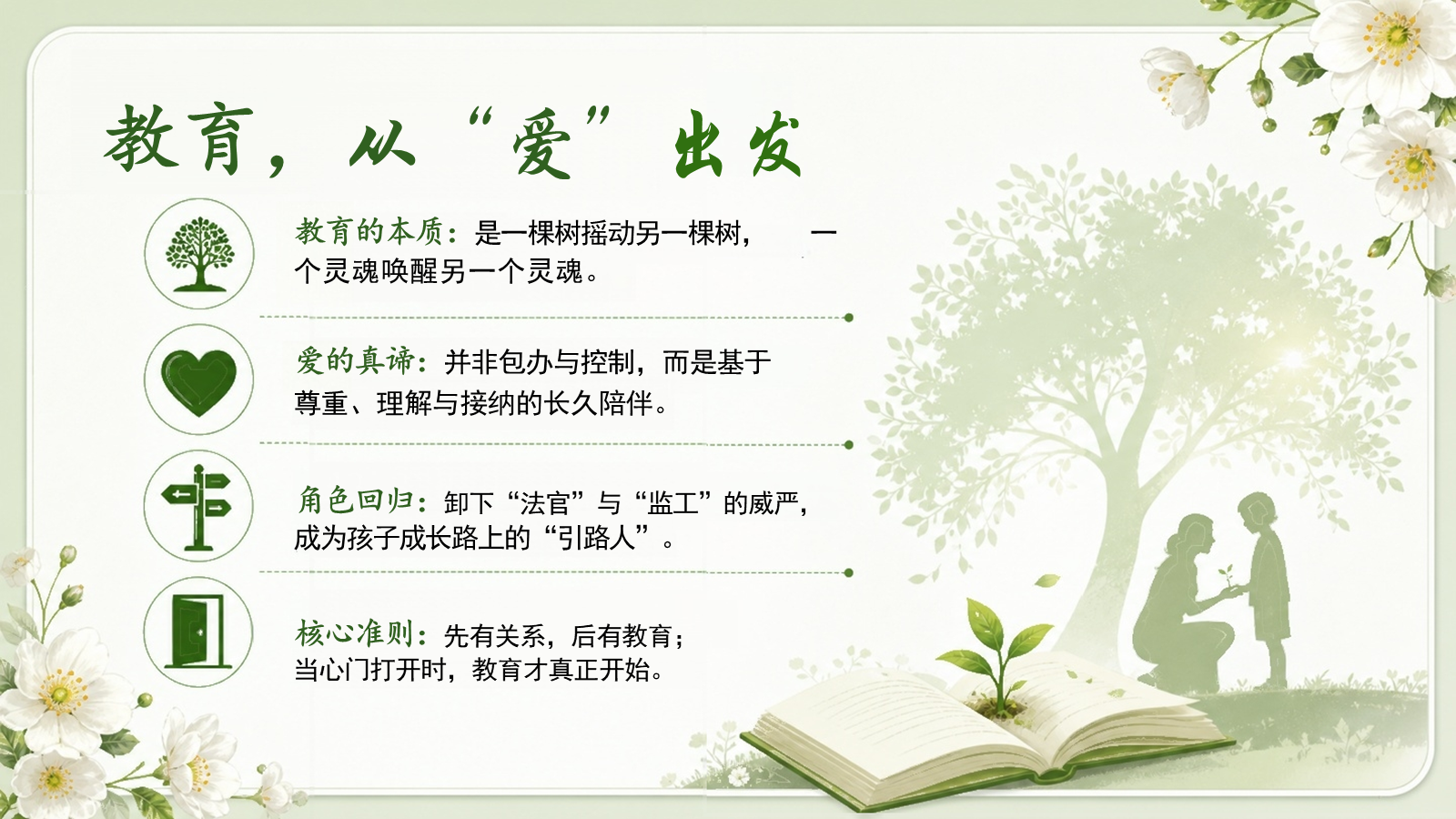 【0187】班主任育人故事-携一缕阳光，育百花盛开主题班会PPT 预览