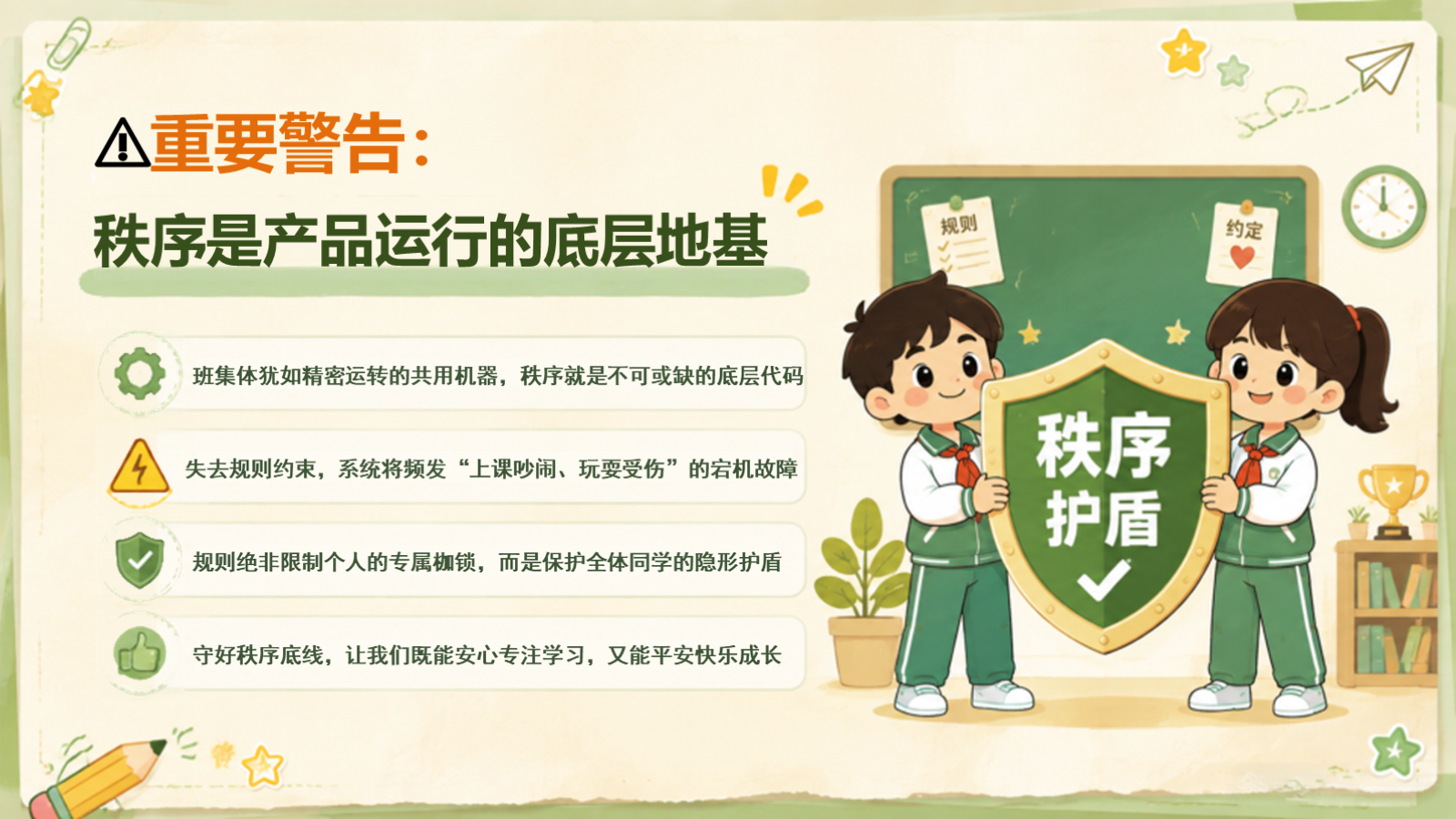 【0233】开学第一课立规矩主题班会【开学立规矩说明书】 预览
