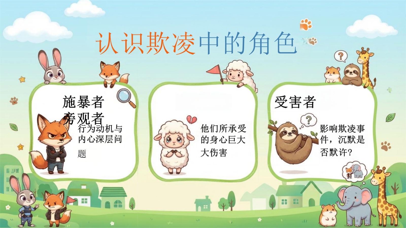 【0271】拒绝沉默，向阳而行-预防校园欺凌主题班会 预览