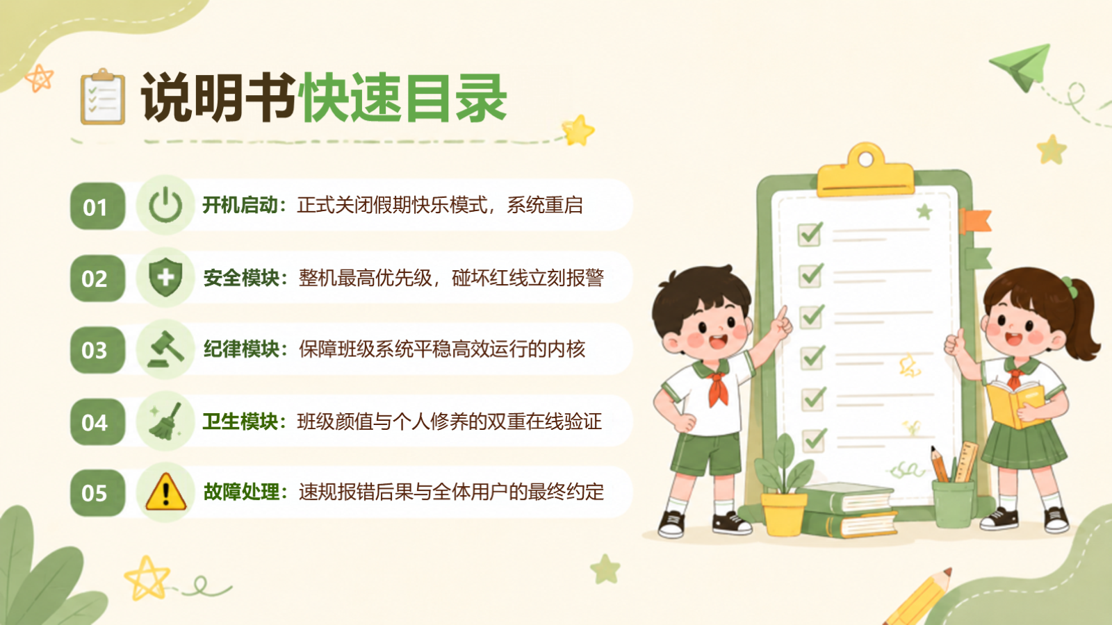 【0233】开学第一课立规矩主题班会【开学立规矩说明书】 预览