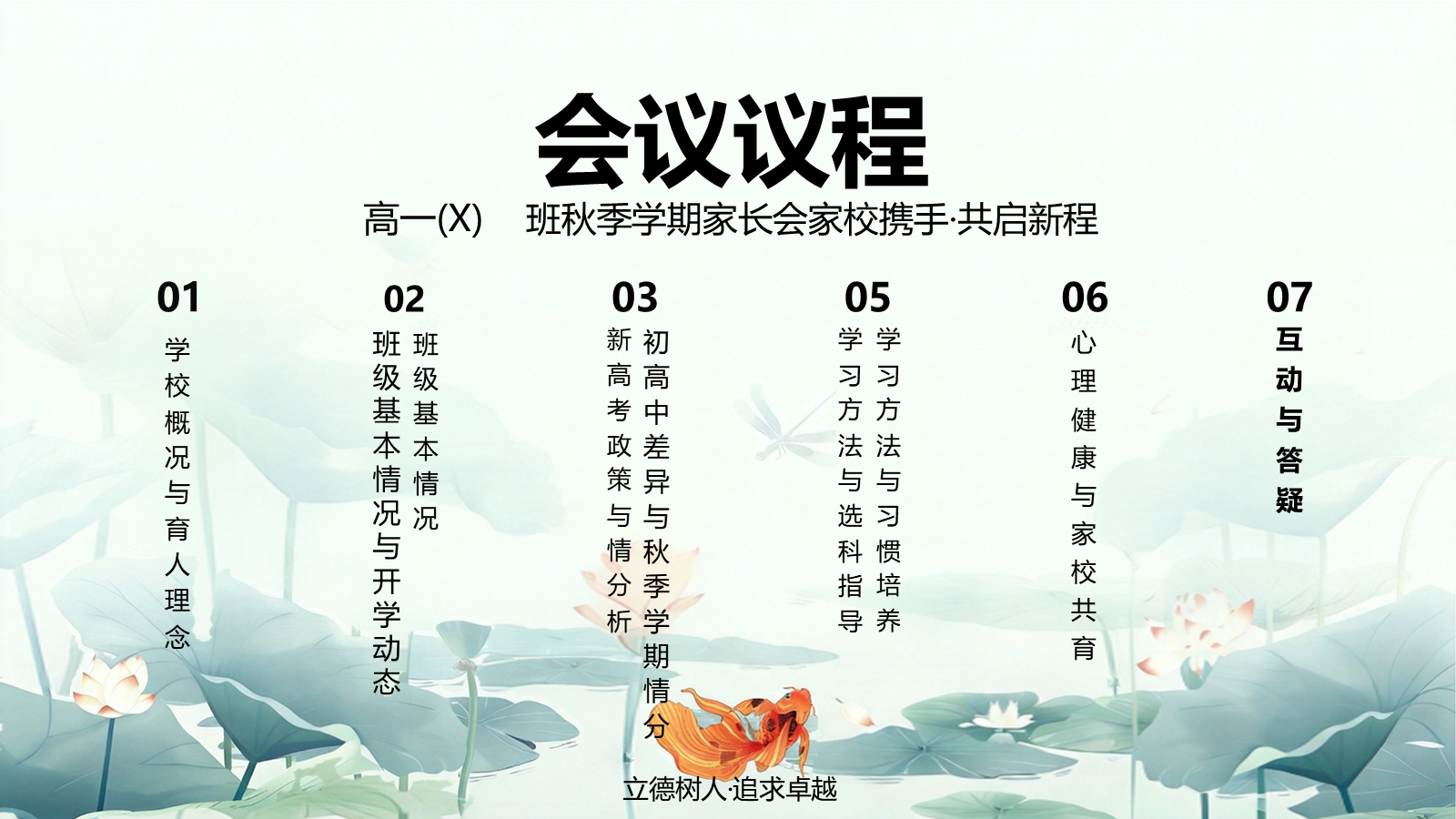 【0066】【高一】【秋季上】新高一开学家长会：家校同心同行，奔赴高一新征程 预览