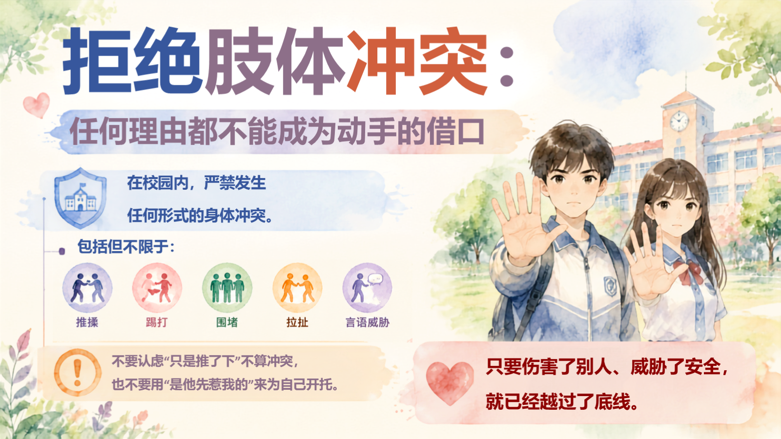 【0232】开学第一课水彩PPT立规矩 预览