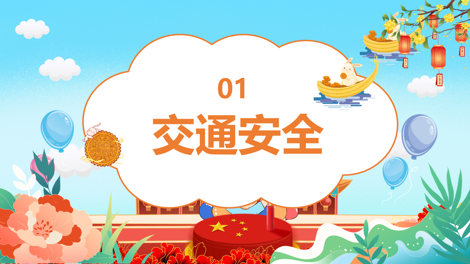 【0256】国庆中秋假期安全教育主题班会ppt课件+教案 预览