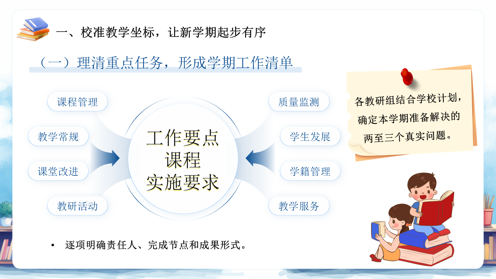 【0126】【秋季上】学校教导处工作计划PPT&mdash;&mdash;向课堂深处走 向质量实处行1 预览