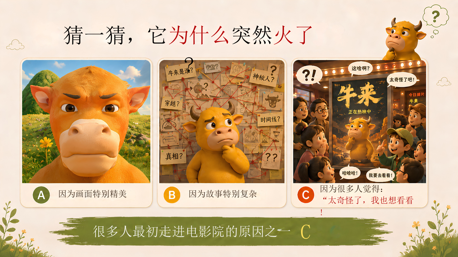 【0224】主题班会--牛来 《新学期，不必一开始就很厉害》-从《牛来》出发，聊聊好奇、成长、勇气与自己的节奏 预览