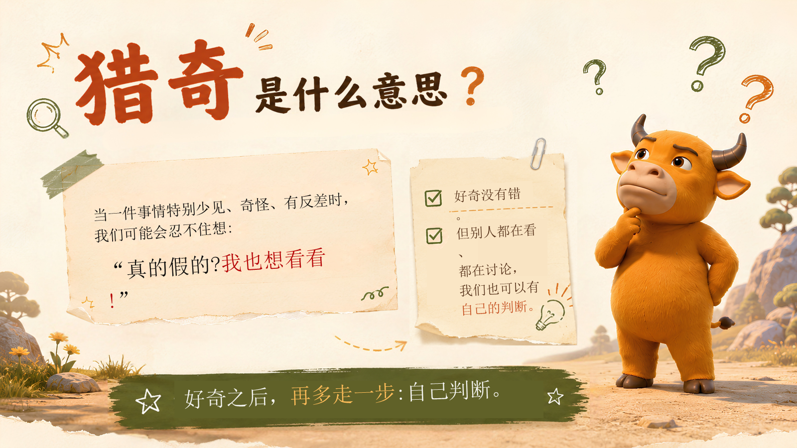 【0224】主题班会--牛来 《新学期，不必一开始就很厉害》-从《牛来》出发，聊聊好奇、成长、勇气与自己的节奏 预览