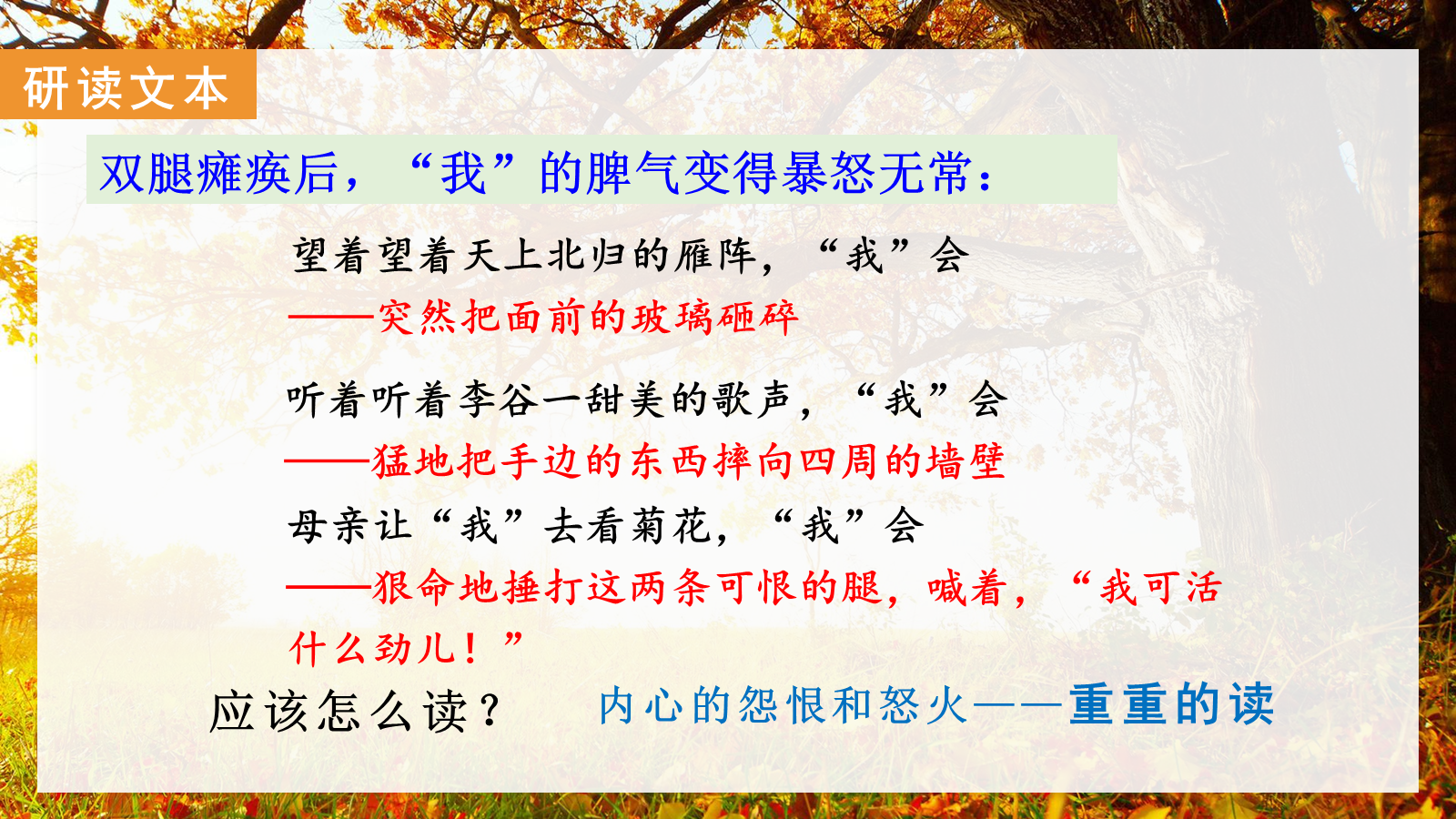 【0329】年级课件-七上语文-《秋天的怀念》公开课 预览