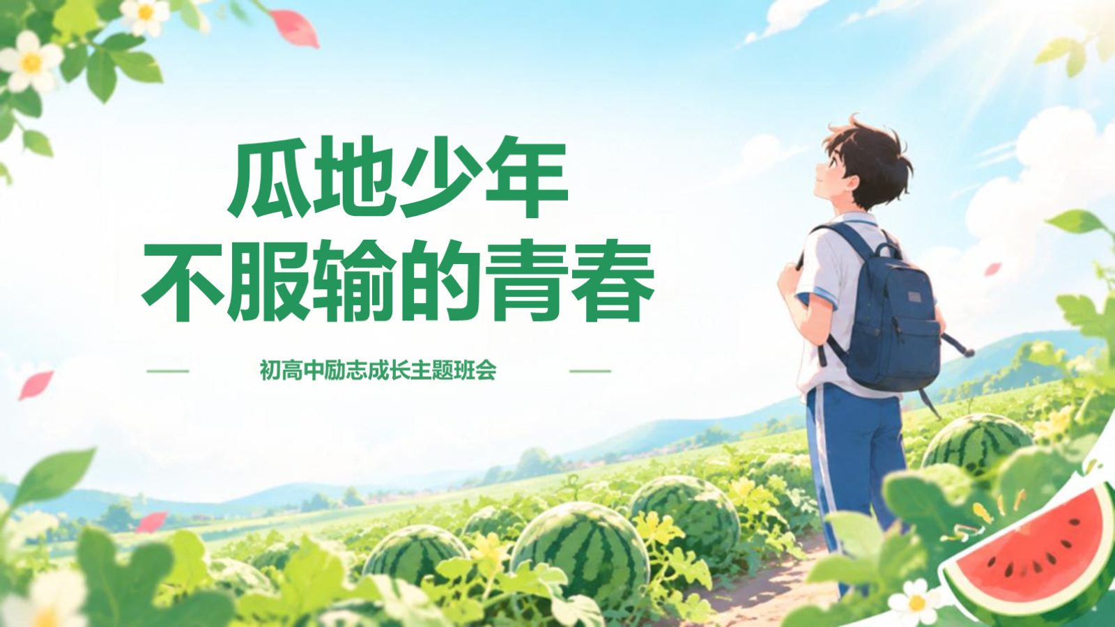 【0343】主题班会：初高中励志成长：瓜地少年，不服输的青春 预览