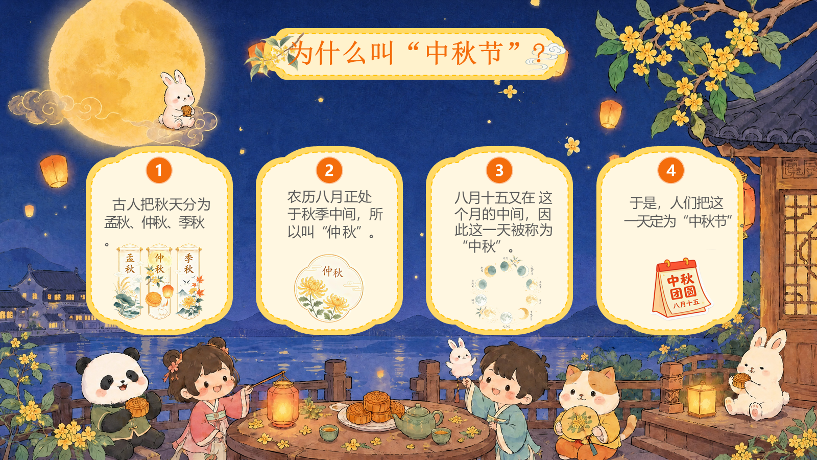【0350】主题班会：【通用】【传统节日】中秋节&mdash;&mdash;月满中秋，欢乐团圆 预览