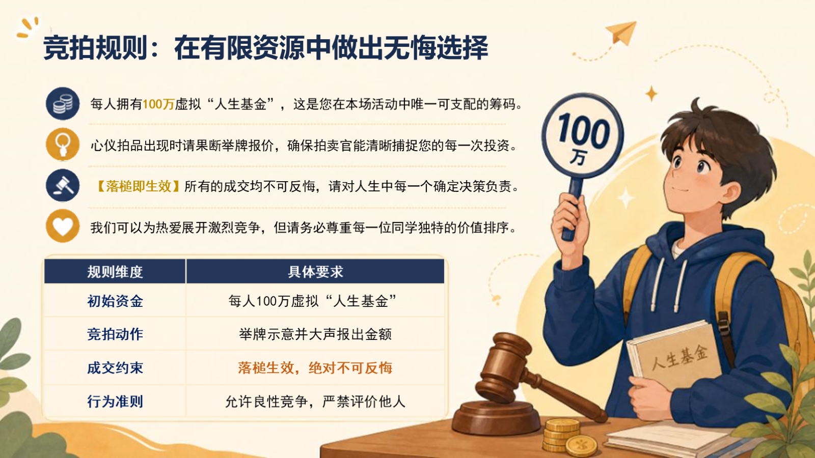 【0373】主题班会：人生拍卖会，竞拍人生想要的东西 预览