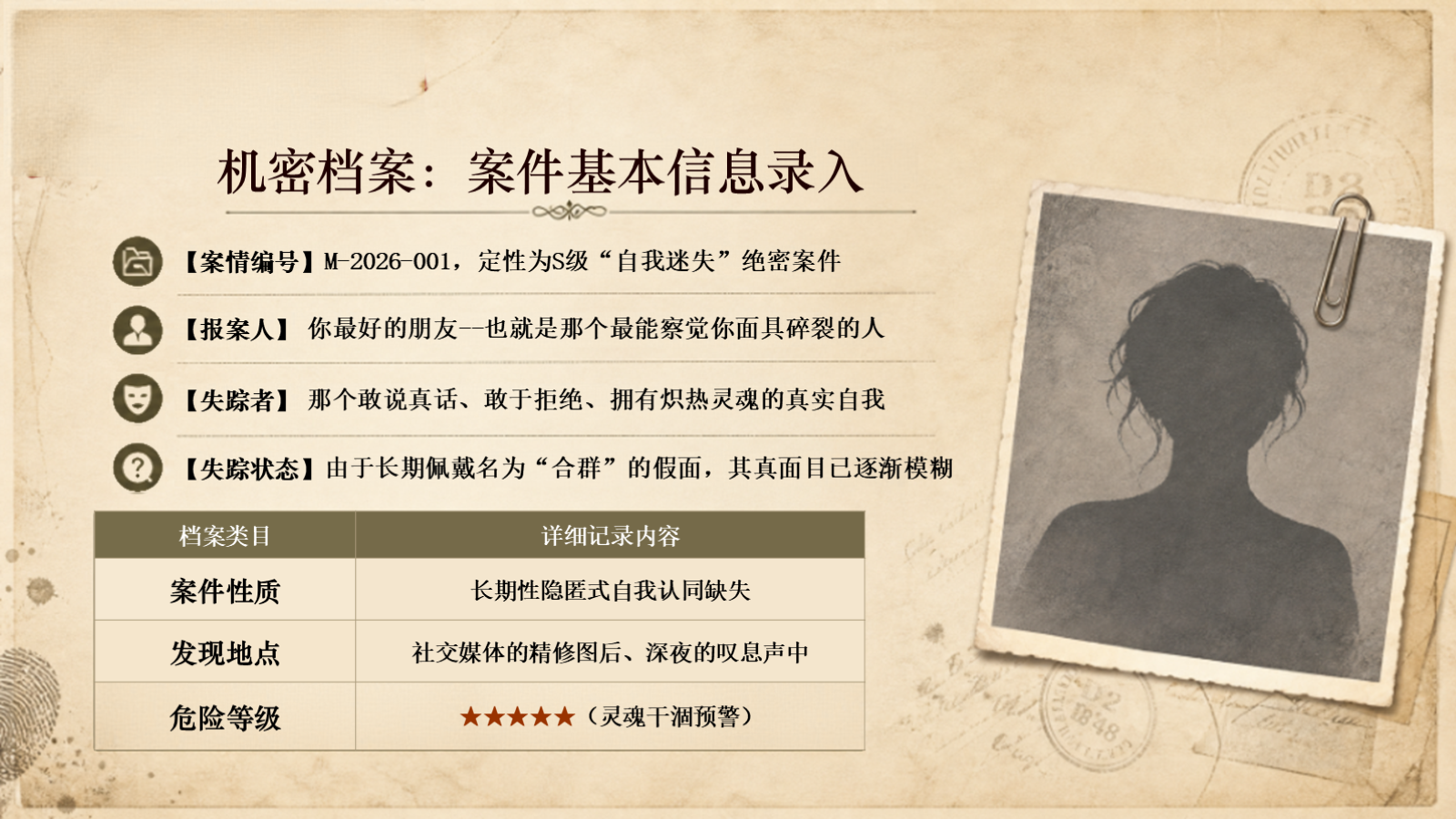 【0407】自我认知的心理侦探：消失的&ldquo;我&rdquo; 预览