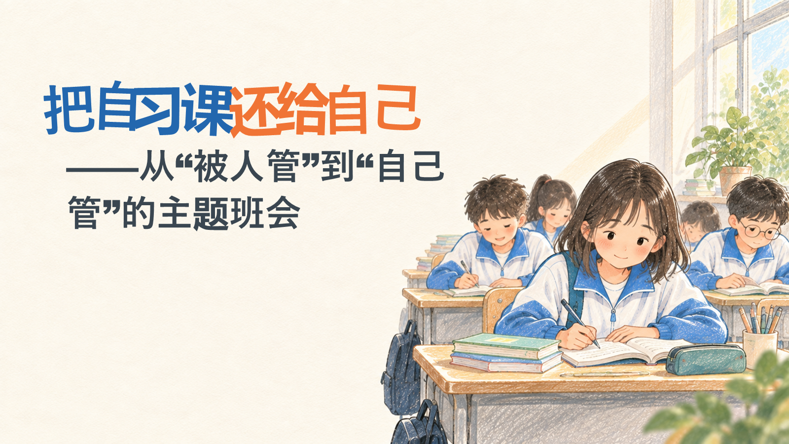 【0402】主题班会【自律教育】从&ldquo;被人管&rdquo;到&ldquo;自己管&rdquo;主题班会&mdash;&mdash;把自习课还给自己 预览