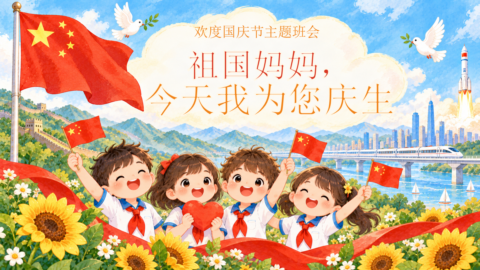 【0425】主题班会：《祖国妈妈今天我为您庆生》 预览