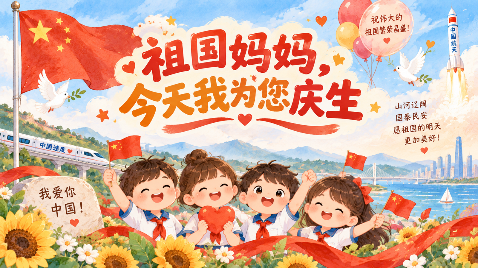 【0425】主题班会：《祖国妈妈今天我为您庆生》 预览