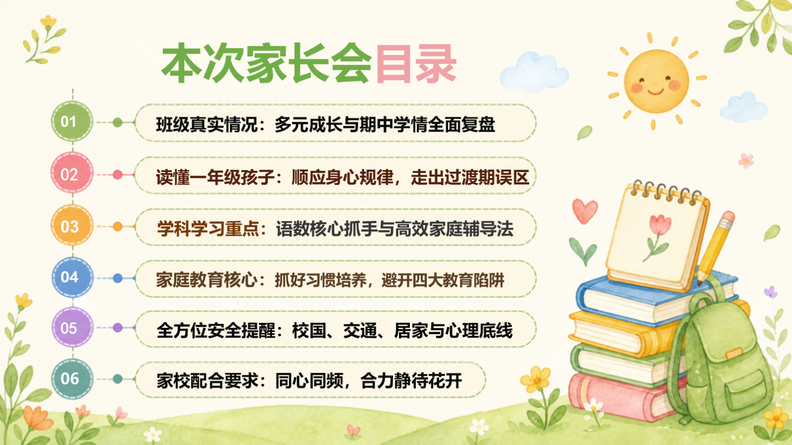 【0466】家长会：一年级期中家长会【小小一年级，稳稳向前走】 预览
